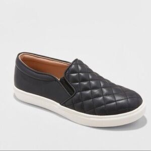 a new day Quilted Black Slip-On Loafers NWT